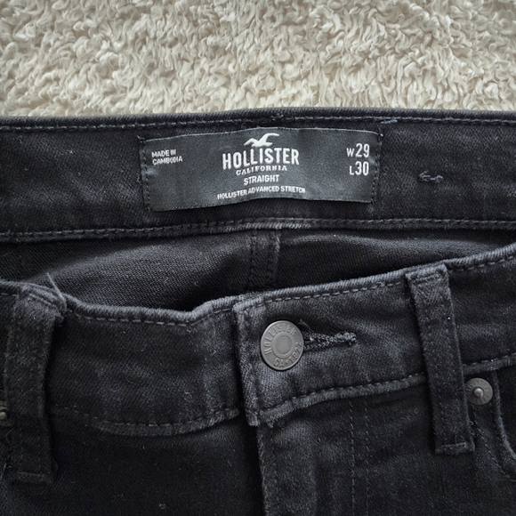 Hollister No Fade Straight Jeans, Men's Size 29x30, EUC - Black - Picture 5 of 14